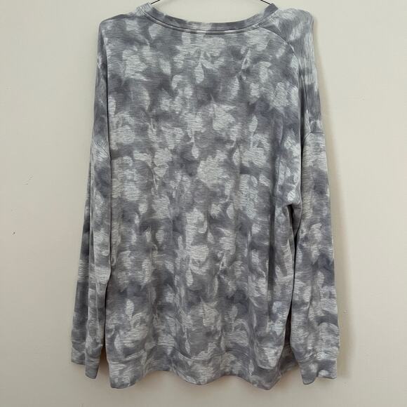 ATHLETA Studio To Street Print Sweatshirt Serene Grey Heather Size L - Picture 5 of 12